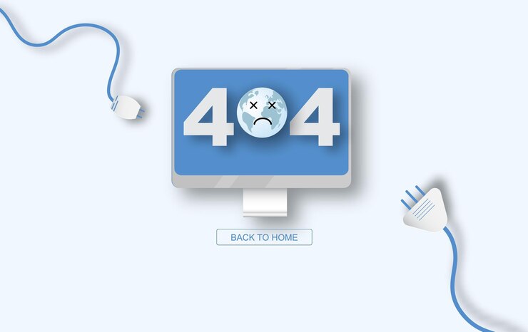 Vector ilustración vectorial moderna de la plantilla vectorial de página de error 404 para el sitio web computadora de escritorio