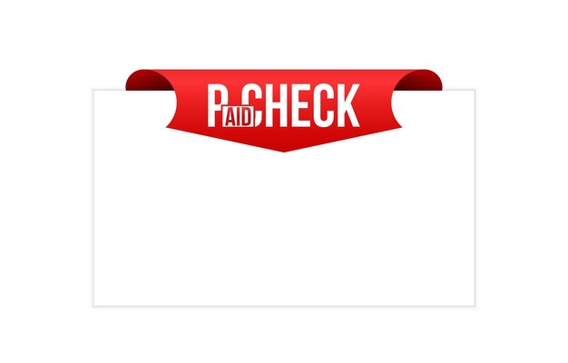 Ilustración vectorial moderno banner de chequeo de pago Elemento web aislado