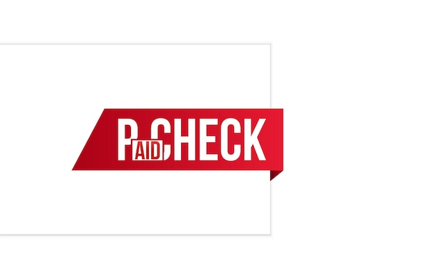 Ilustración vectorial moderno banner de chequeo de pago Elemento web aislado