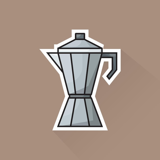 Ilustración vectorial de Moka Pot en diseño plano