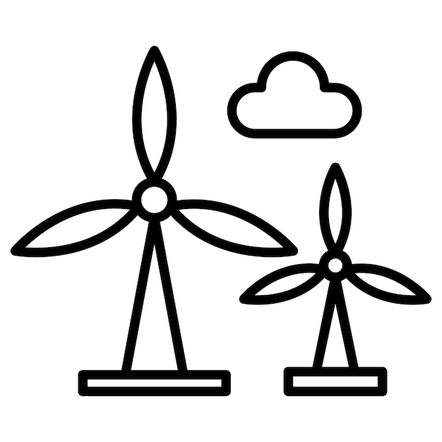 Ilustración vectorial del molino de viento