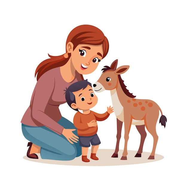 Ilustración vectorial de momentos emocionales diarios especiales de la madre y el bebé