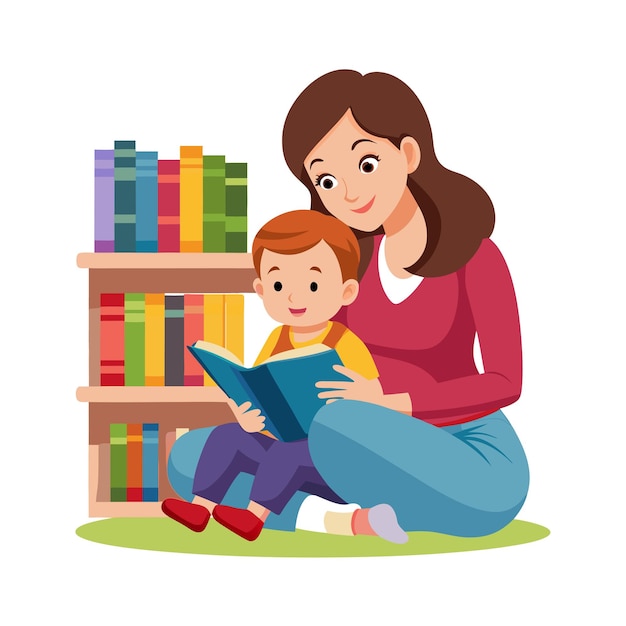 Ilustración vectorial de momentos emocionales diarios especiales de la madre y el bebé