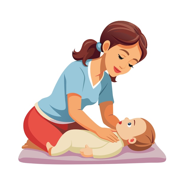 Ilustración vectorial de momentos emocionales diarios especiales de la madre y el bebé
