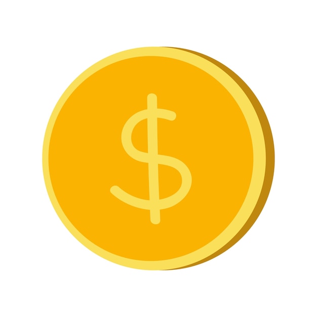 Ilustración vectorial de la moneda del dólar estadounidense Dólar dinero icono de efectivo caja registradora dinero pago dol