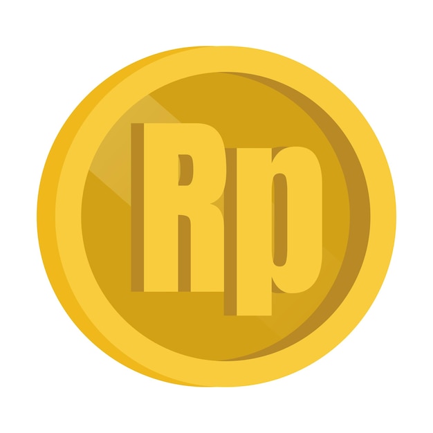 Ilustración vectorial de la moneda de oro de rupias indonesias
