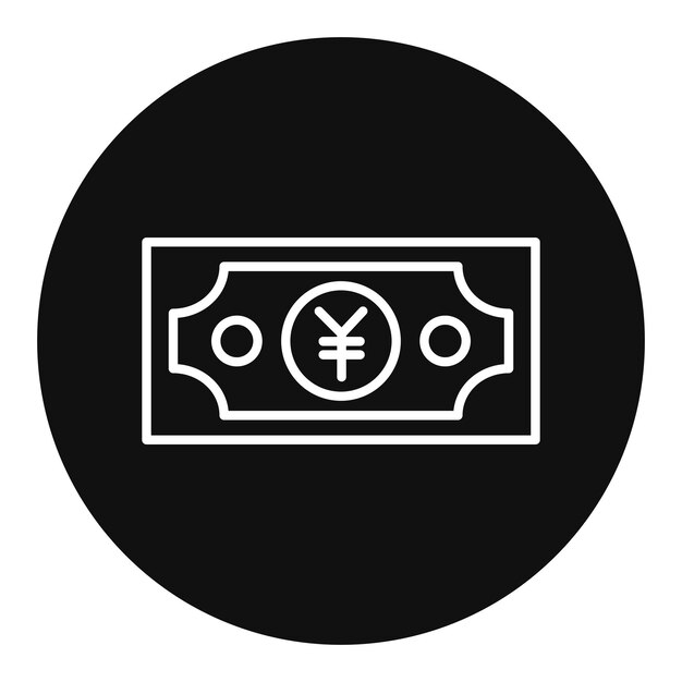 Ilustración vectorial de la moneda del yen