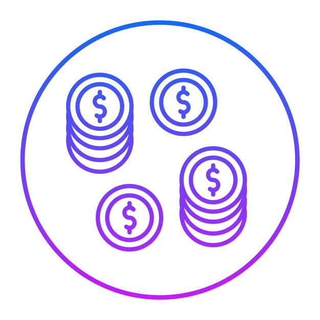 Ilustración vectorial de las monedas