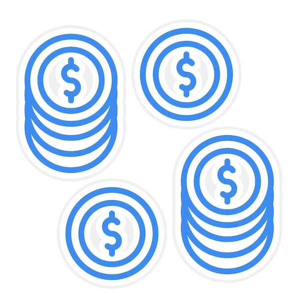 Ilustración vectorial de las monedas