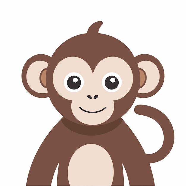 Ilustración vectorial de un mono lindo para libros para niños pequeños
