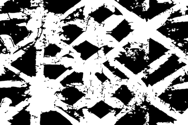 Ilustración vectorial de monocromo abstracto de superposición de angustia textura grunge sobre un fondo blanco