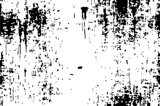 Ilustración vectorial de monocromo abstracto de superposición de angustia textura grunge sobre un fondo blanco
