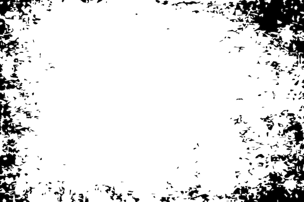 Ilustración vectorial de monocromo abstracto de superposición de angustia textura grunge sobre un fondo blanco