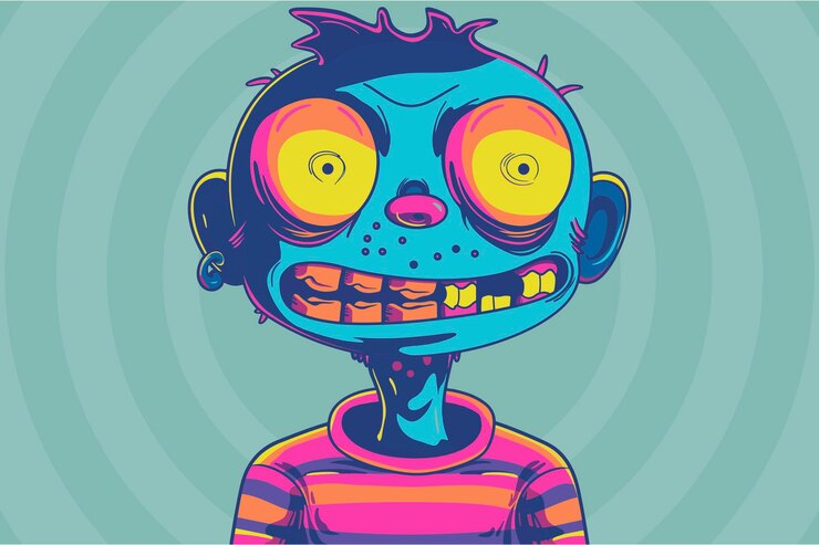 Ilustración vectorial Monstruo Azul 2