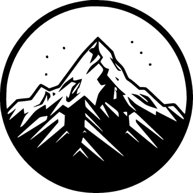 Vector ilustración vectorial de montaña en blanco y negro