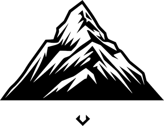 Vector ilustración vectorial de montaña en blanco y negro