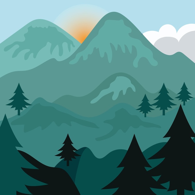 Ilustración vectorial de montaña