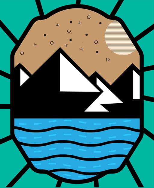 Ilustración vectorial de montaña