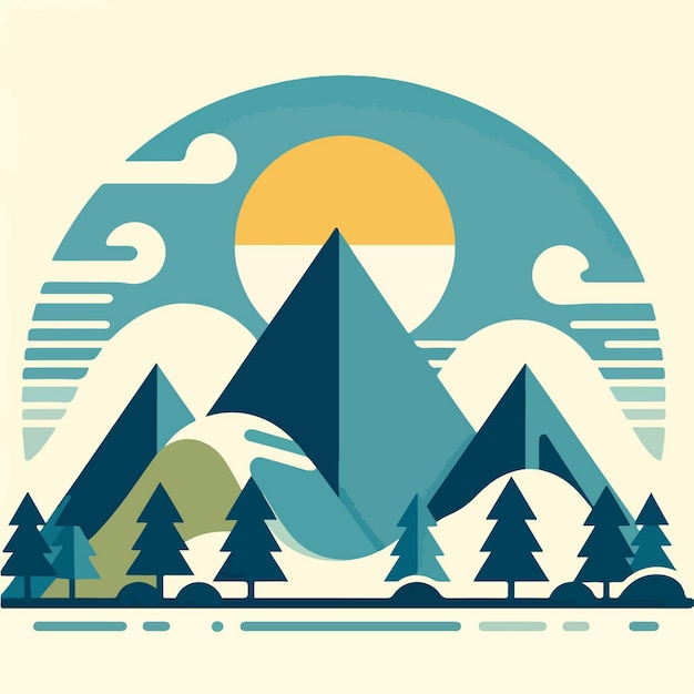 Vector ilustración vectorial de la montaña