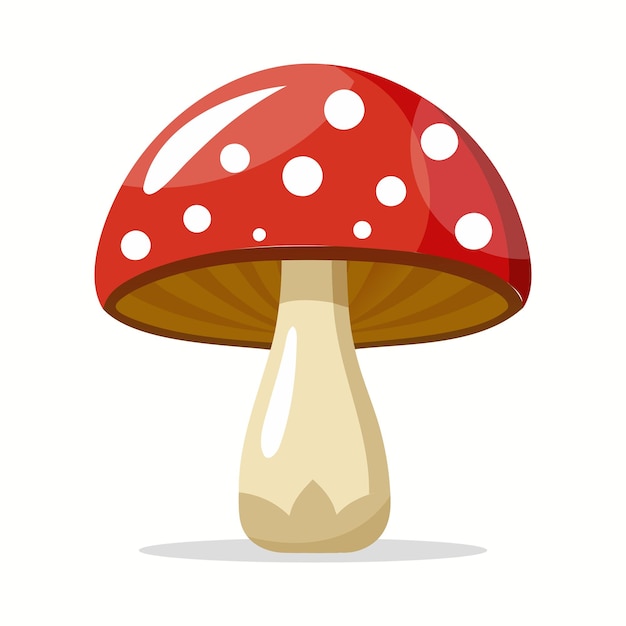 Ilustración vectorial de la mosca ágarica Ilustración divertida al estilo de dibujos animados