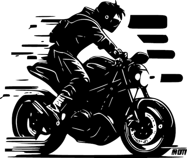 Vector ilustración vectorial de motocicleta en blanco y negro