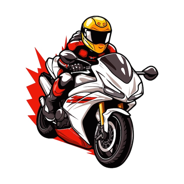 Una ilustración vectorial de una motocicleta con fondo blanco