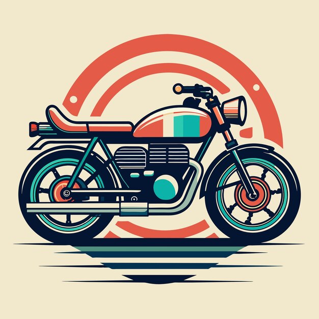 Ilustración vectorial de motocicleta personalizada de época para el diseño de camisetas