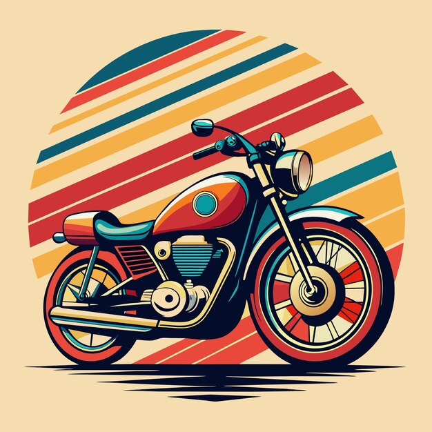 Ilustración vectorial de motocicleta personalizada de época para el diseño de camisetas