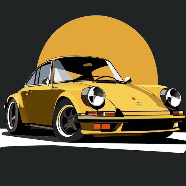 Ilustración vectorial del motor de boxeo de seis cilindros de porsche