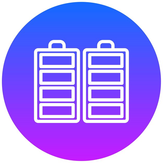 Ilustración vectorial de muchas baterías