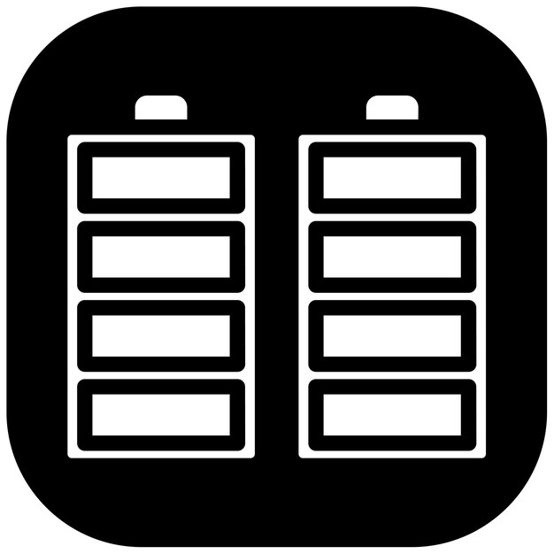 Ilustración vectorial de muchas baterías