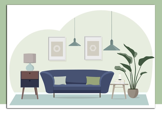 Ilustración vectorial de muebles para la sala de estar