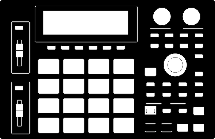 Vector ilustración vectorial de la muestra clásica del centro de producción midi akai mpc 1000