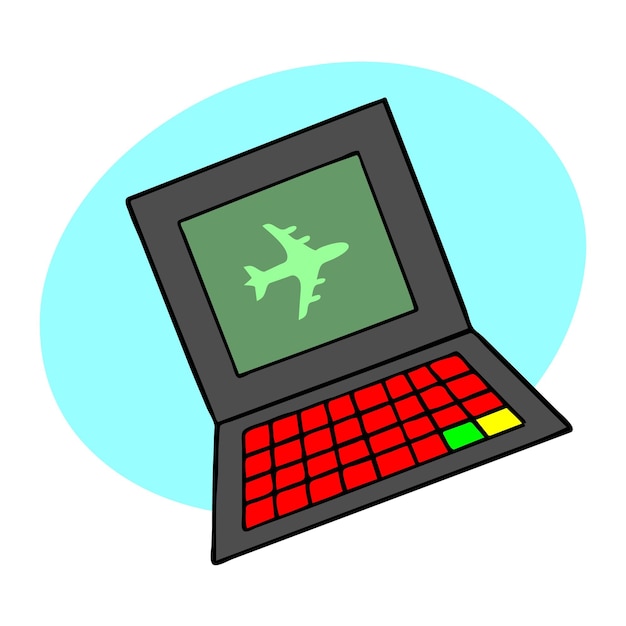 La ilustración vectorial muestra un control de transporte del aeropuerto iconos de control de tráfico en estilo de dibujos animados