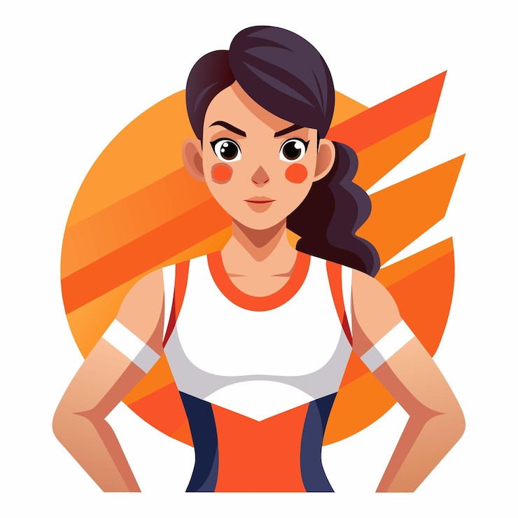 Vector ilustración vectorial de la mujer deportiva