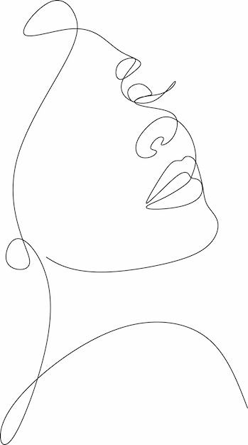 Ilustración vectorial de una mujer en un estilo lineal de moda Arte elegante