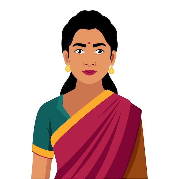 Ilustración vectorial de la mujer india moderna
