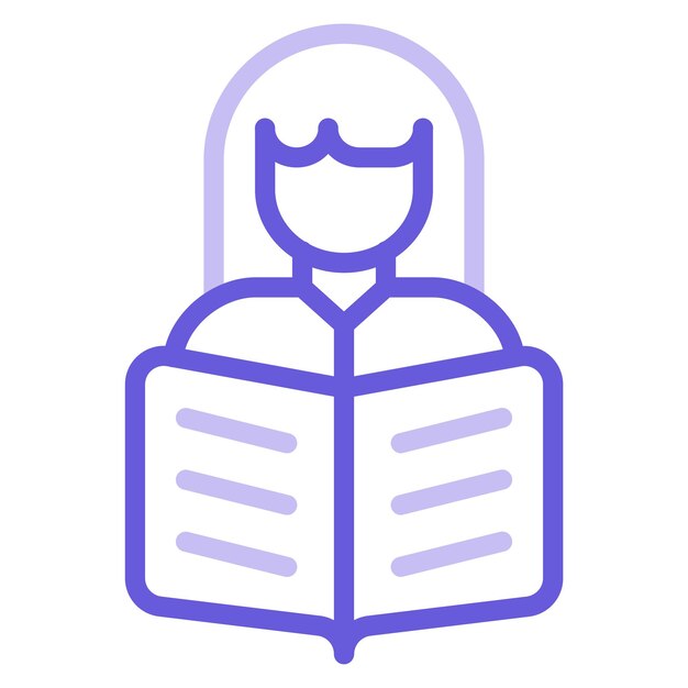 Ilustración vectorial de una mujer leyendo