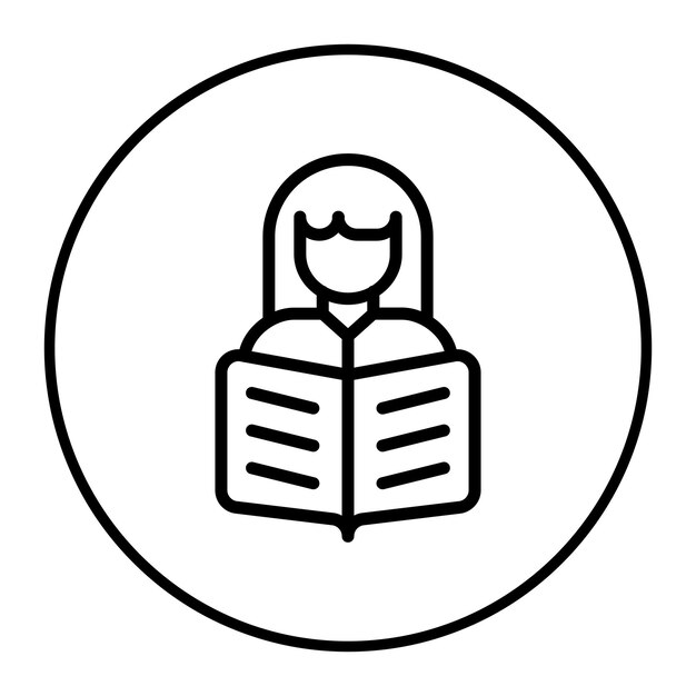 Ilustración vectorial de una mujer leyendo