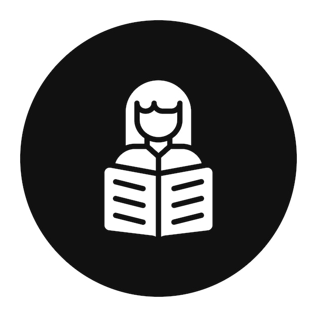Ilustración vectorial de una mujer leyendo