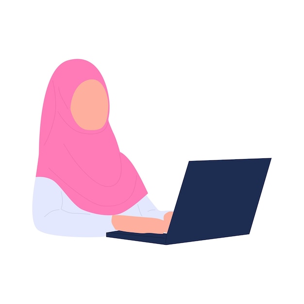 Ilustración vectorial de una mujer de negocios hijab