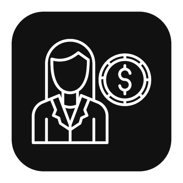 Ilustración vectorial de la mujer oficial de finanzas
