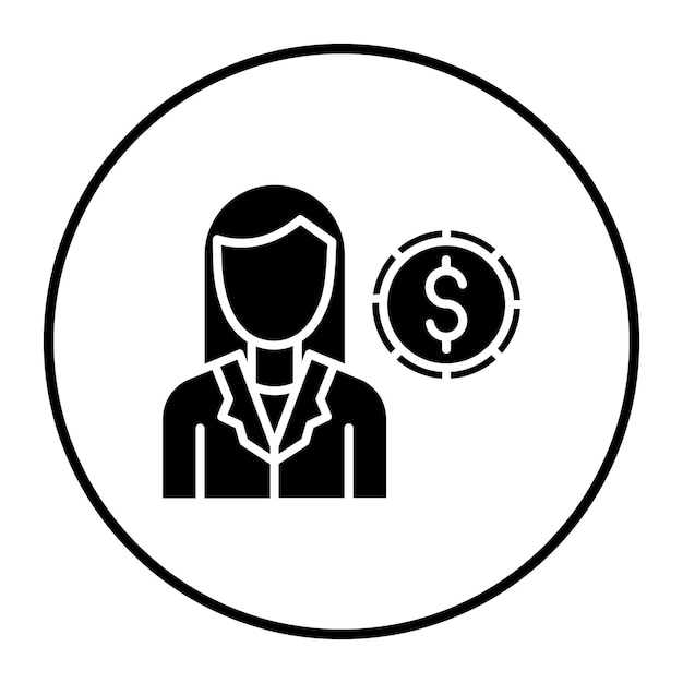 Ilustración vectorial de la mujer oficial de finanzas