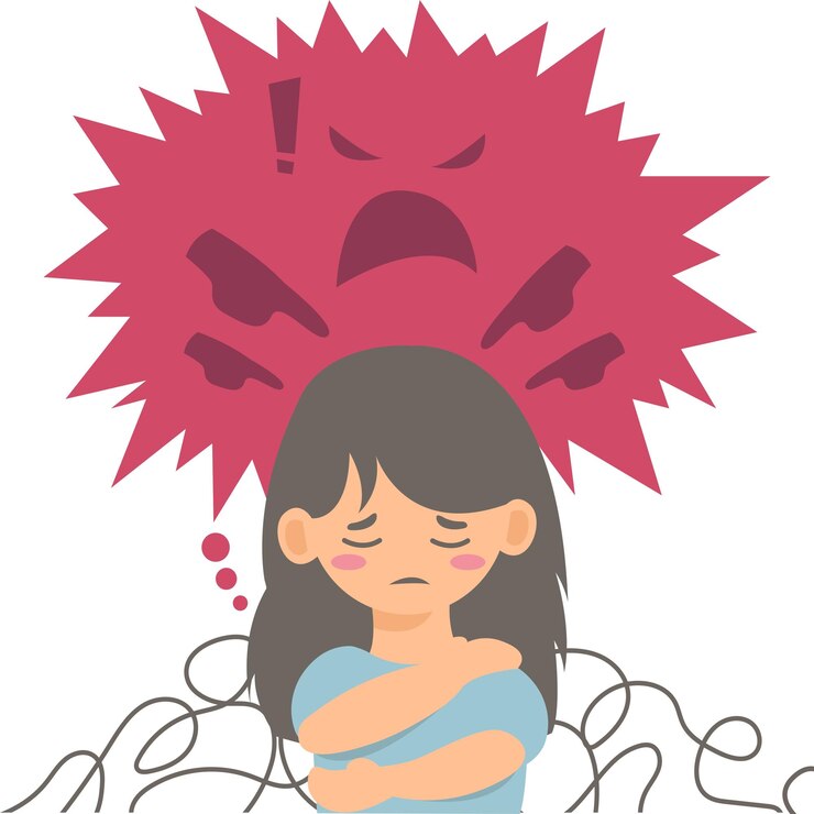 Ilustración vectorial de una mujer recibe presión con un estilo de diseño plano