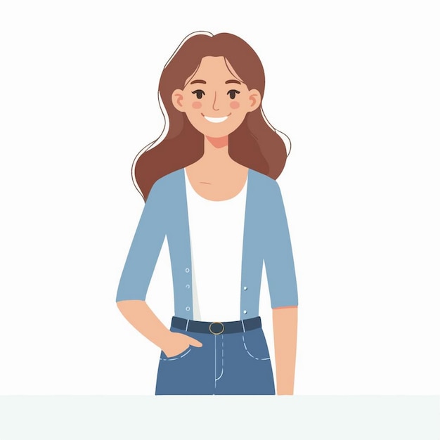 Vector ilustración vectorial de una mujer sonriente