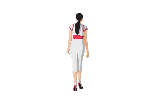 Ilustración vectorial de mujeres casuales caminando