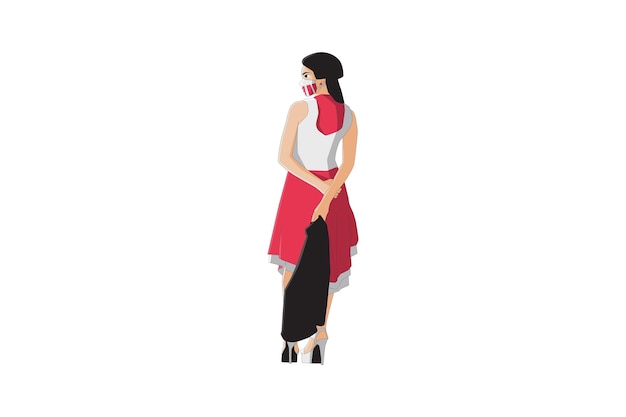 Ilustración vectorial de mujeres elegantes posando