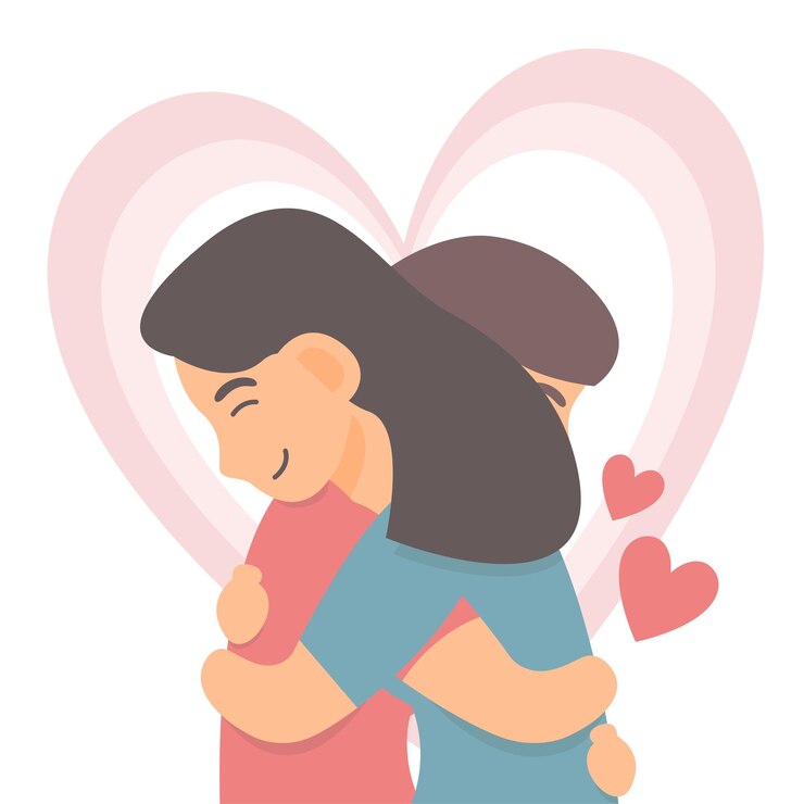 Ilustración vectorial de mujeres que se apoyan mutuamente con un estilo de diseño plano