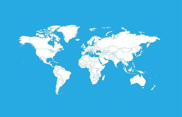 Ilustración vectorial muy detallada del mapa del mundo