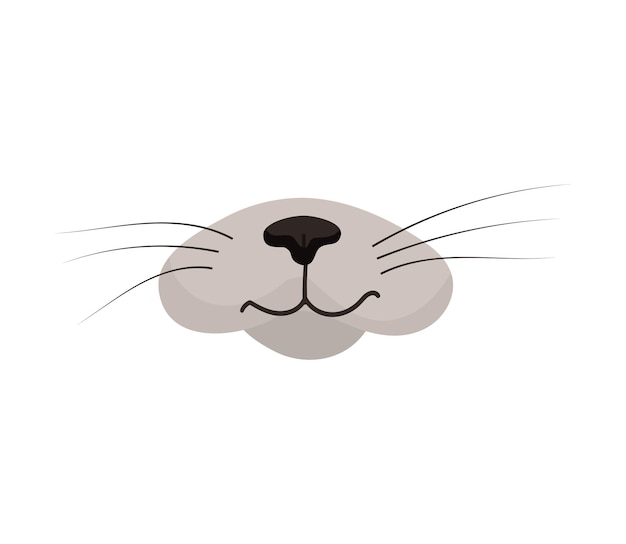 Ilustración vectorial de nariz de gato